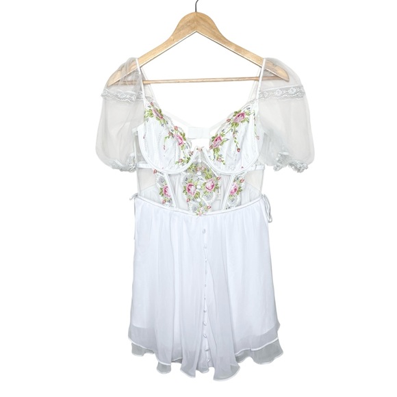 for love & lemons Trellis Rose Dress White Large - Picture 7 of 16
